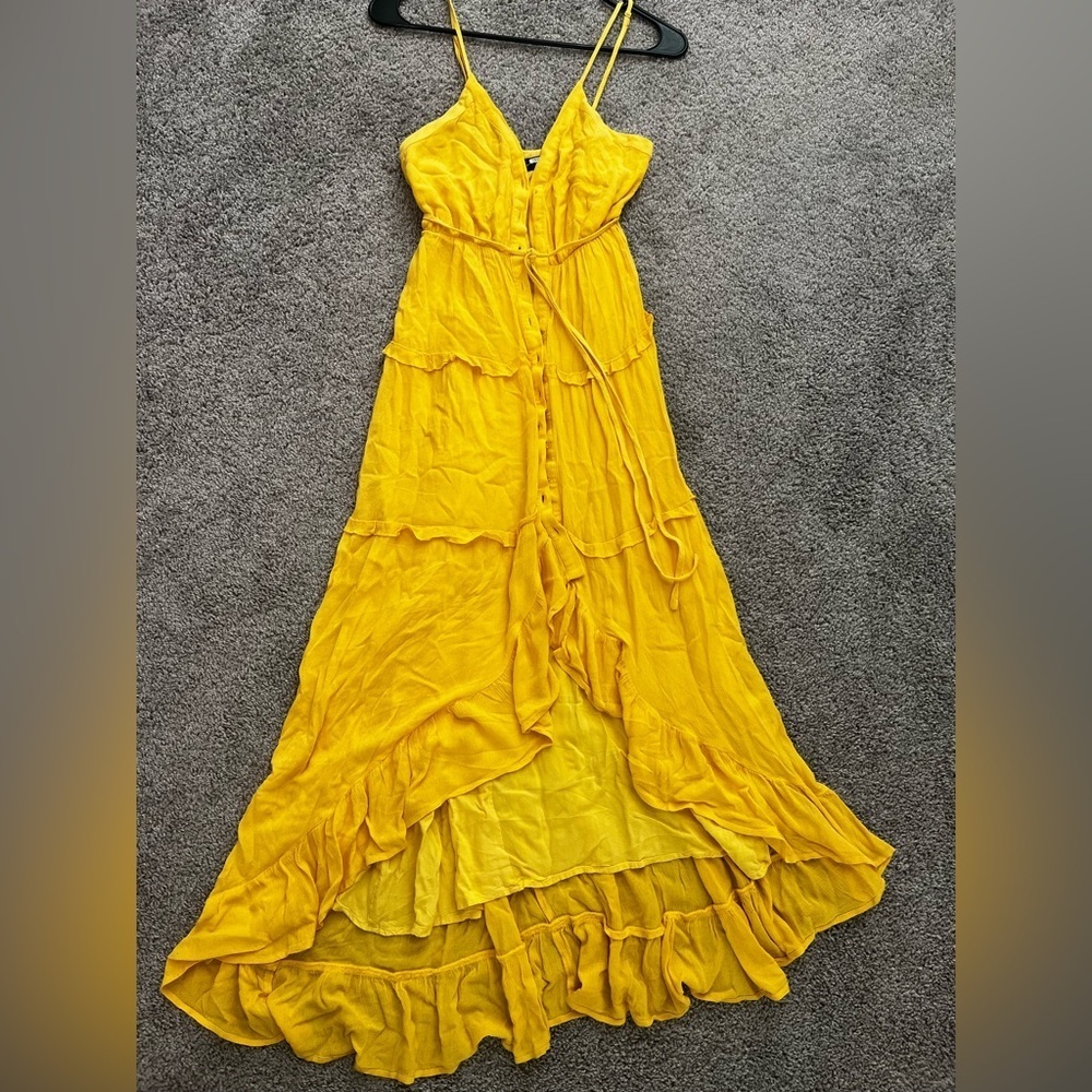 Slate & Willow Yellow Tiered Dress